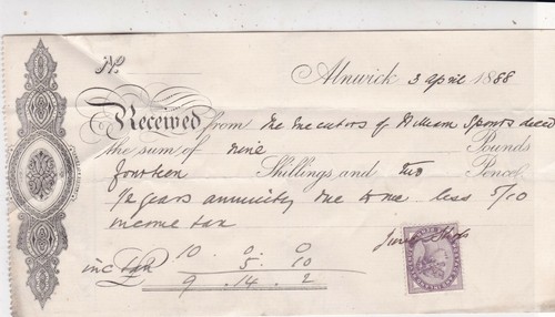 Alnwick 1888 from executors - alnwick,