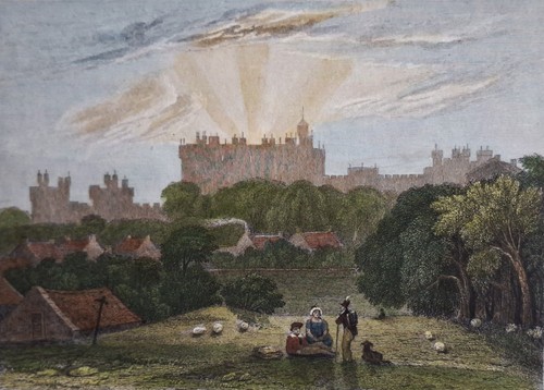 1829 antique print - , alnwick