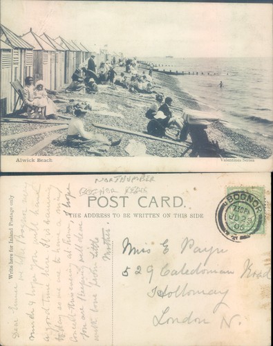 Alnwick beach with huts and - alnwick,