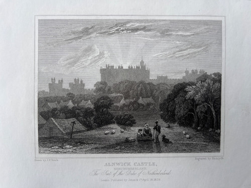1829 antique print alnwick - 1829, print;