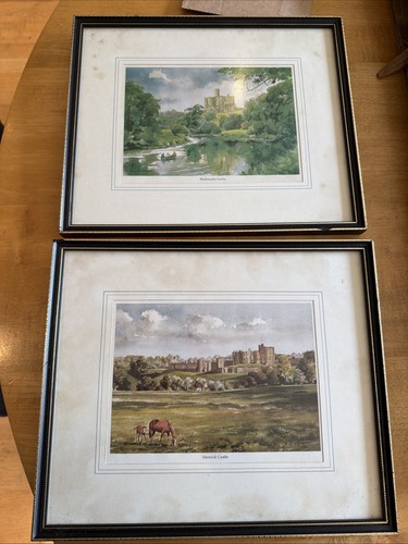 Pair framed prints - prints, by