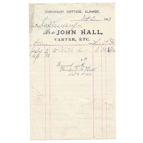 1893 billhead john hall - billhead,,